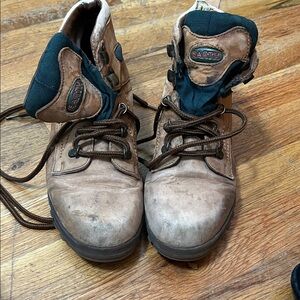 Earth Tan and Black Hiking Boots